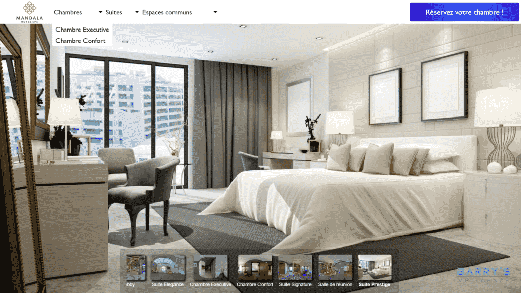 Visite virtuelle d'un hôtel