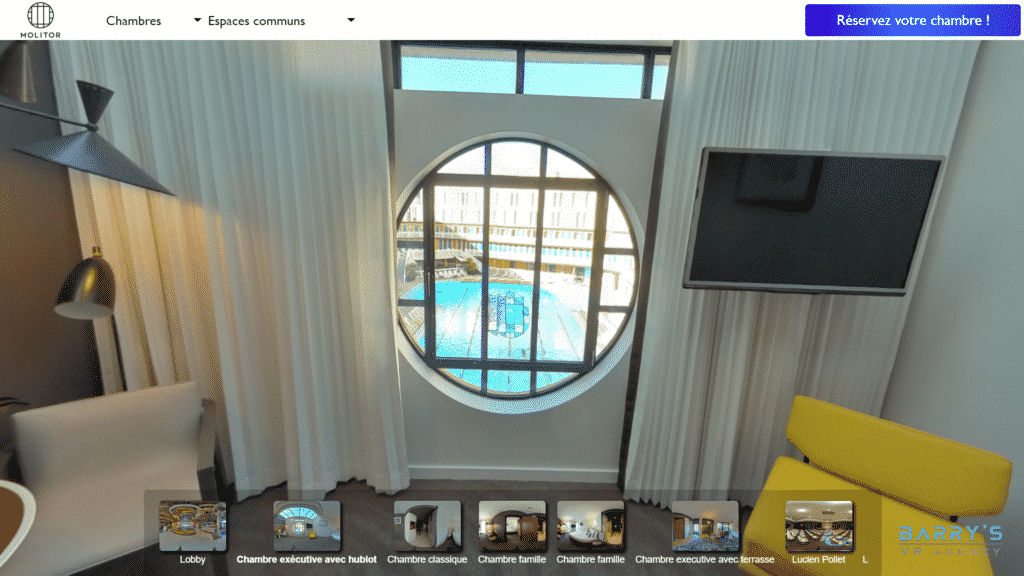 Visite virtuelle chambre d'hôtel