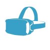 Picto casque de vr pictogramme bleu d'un casque de réalité virtuelle
