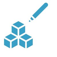 create bloc pictogramme décoratif bleu
