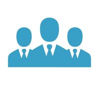 Picto bleu travail png Pictogramme avec 3 hommes en costume-cravate